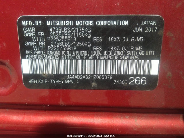 JA4AD2A32HZ065379 Mitsubishi Outlander Es