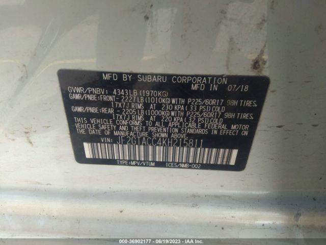 JF2GTACC4KH215811 Subaru Crosstrek Premium