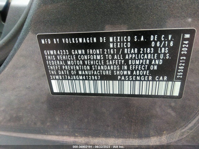 3VWB17AJ8GM412967 Volkswagen Jetta Sedan 1.8t Sport