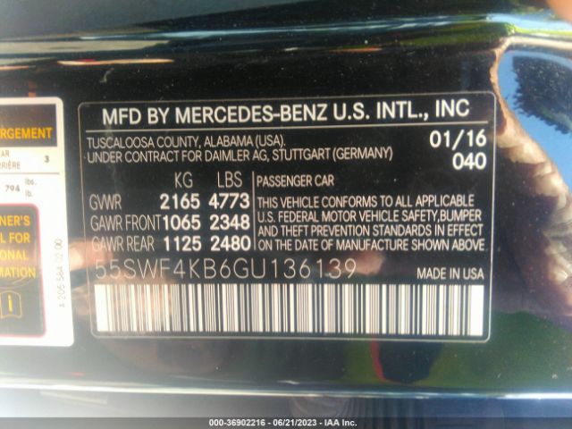 55SWF4KB6GU136139 Mercedes-Benz C-class C 300