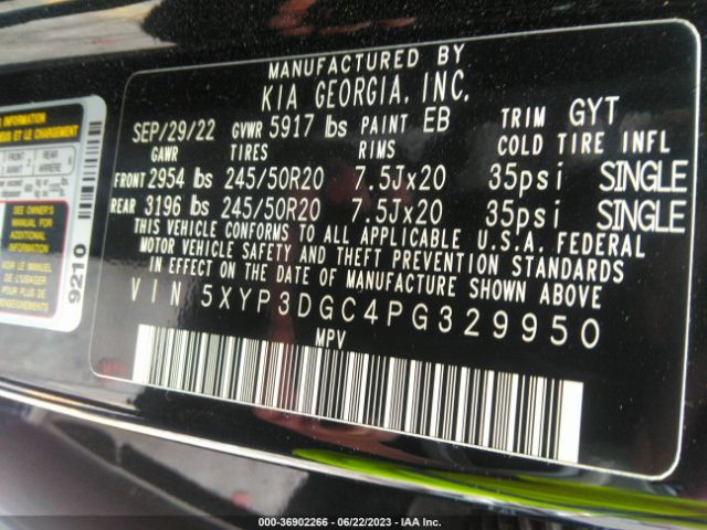 5XYP3DGC4PG329950 KIA Telluride Ex
