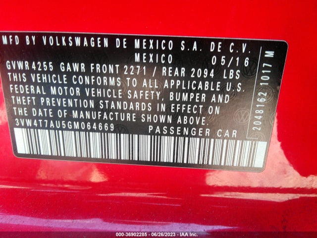 3VW4T7AU5GM064669 Volkswagen GOLF GTI S