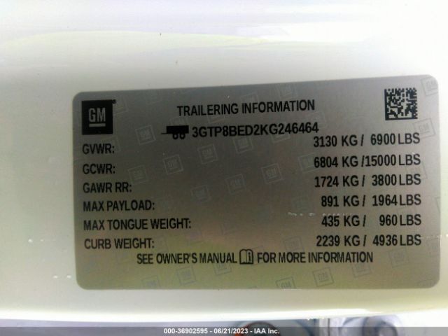3GTP8BED2KG246464 GMC Sierra 1500 Sle