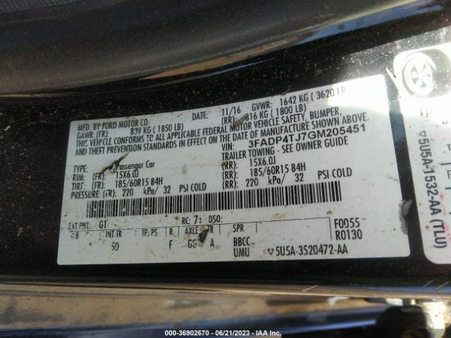 3FADP4TJ7GM205451 Ford FIESTA S