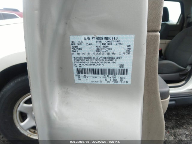 2008 FORD ESCAPE XLS VIN: 1FMCU02Z08KC63470