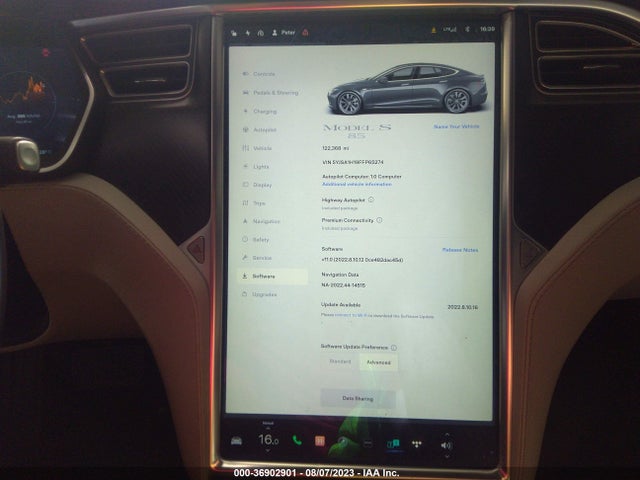 5YJSA1H19FFP65274 Tesla Model S Kwh Battery