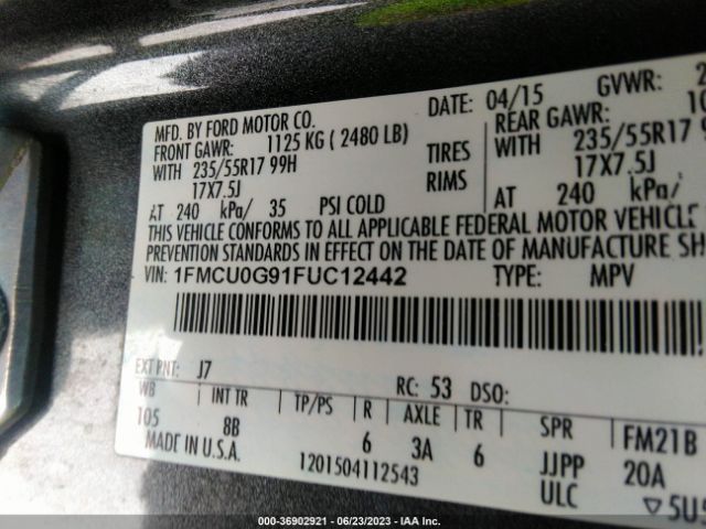 1FMCU0G91FUC12442 Ford ESCAPE SE