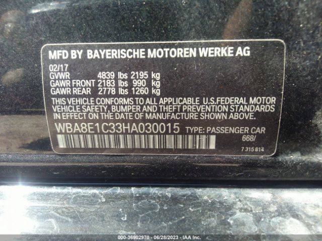 WBA8E1C33HA030015 BMW 3 Series 330e Iperformance