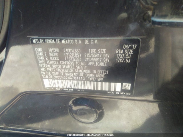 Honda HR-V LX 2017 3CZRU5H32HG704113 Image 9