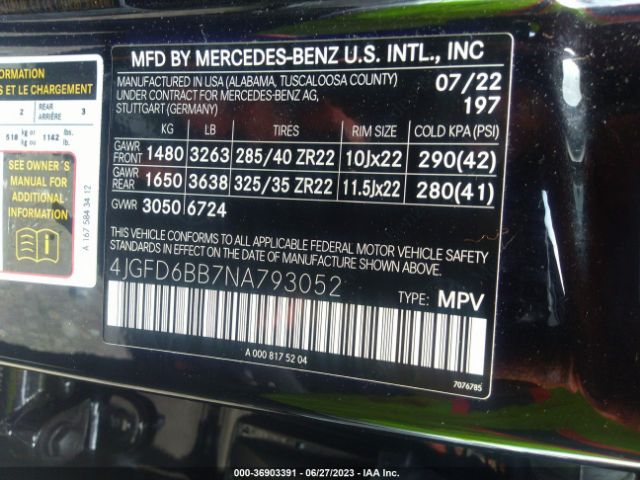 4JGFD6BB7NA793052 Mercedes-Benz Gle Amg Gle 53