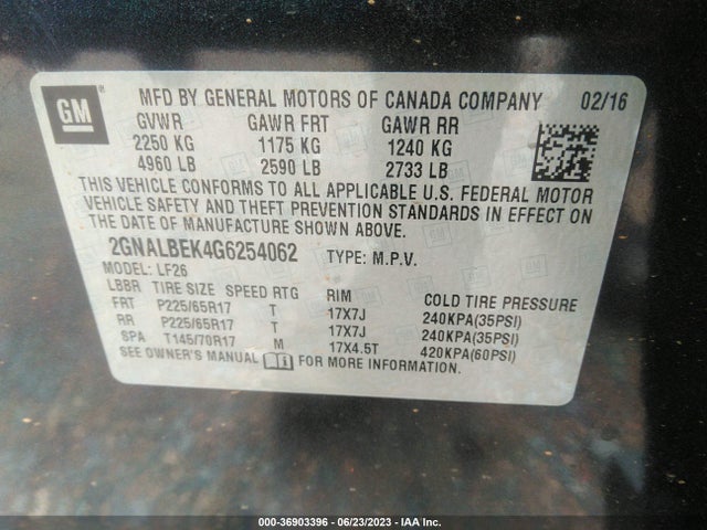 Chevrolet EQUINOX LS 2016 2GNALBEK4G6254062 Image 16