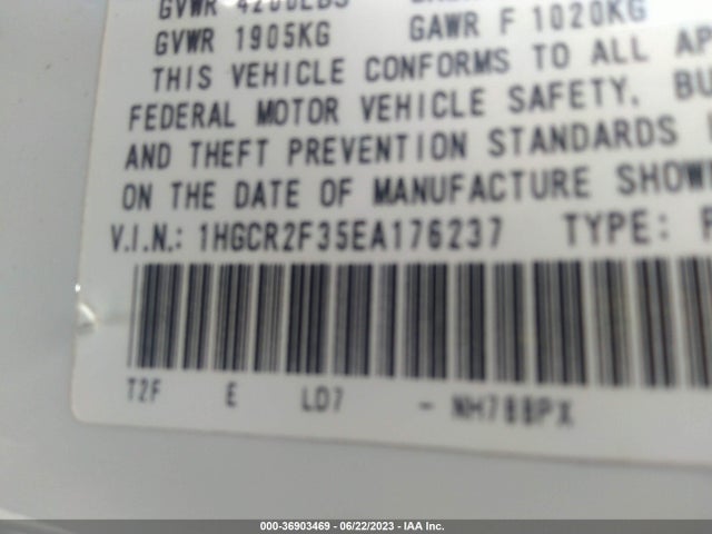 Honda Accord Sedan Lx 2014 1HGCR2F35EA176237 Image 10