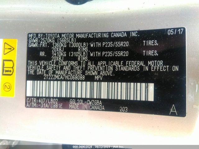 2T2ZZMCA7HC068088 Lexus Rx Rx 350