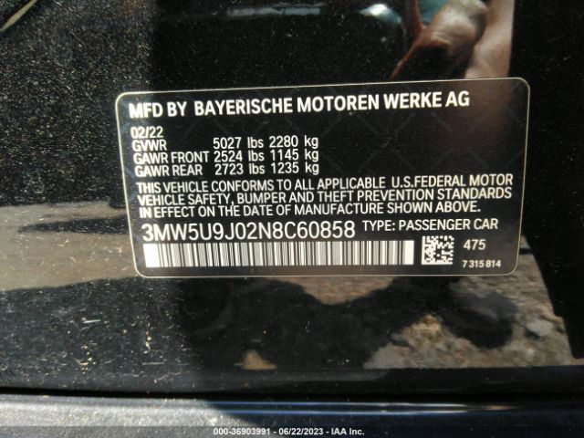 3MW5U9J02N8C60858 BMW 3 Series M340i Xdrive