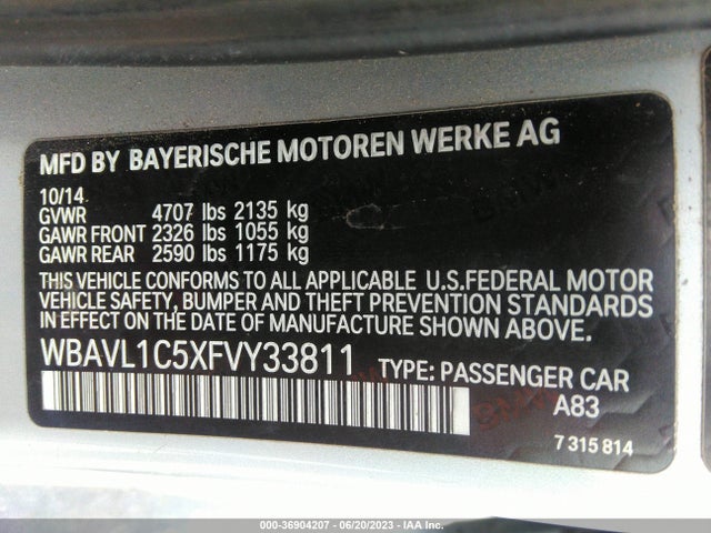 BMW X1 Xdrive28i 2015 WBAVL1C5XFVY33811 Image 9