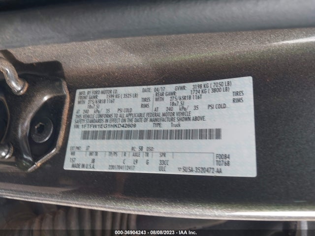 Ford gtdi 2017 1FTFW1EG1HKD42609 Image 26