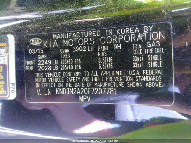 KNDJN2A20F7207781 KIA Soul Base