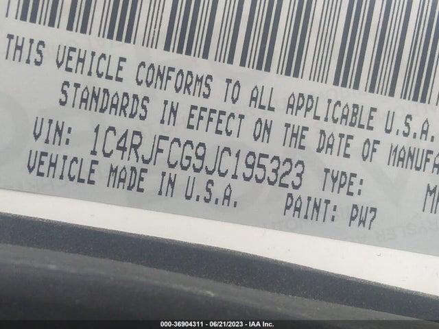 1C4RJFCG9JC195323 Jeep Grand Cherokee High Altitude