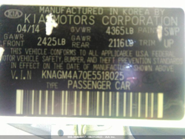 KNAGM4A70E5518025 KIA Optima Lx