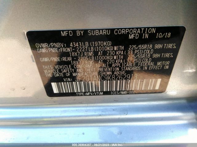 JF2GTANC9K8262913 Subaru Crosstrek Limited