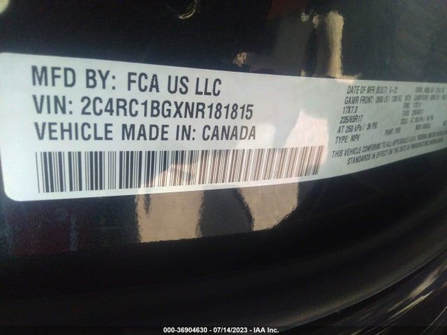 Chrysler Pacifica Touring L 2022 2C4RC1BGXNR181815 Image 9