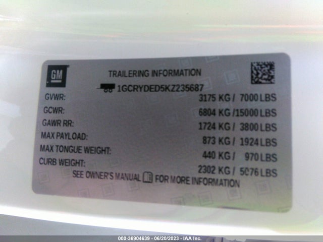 Chevrolet Silverado 1500 Lt 2019 1GCRYDED5KZ235687 Image 9