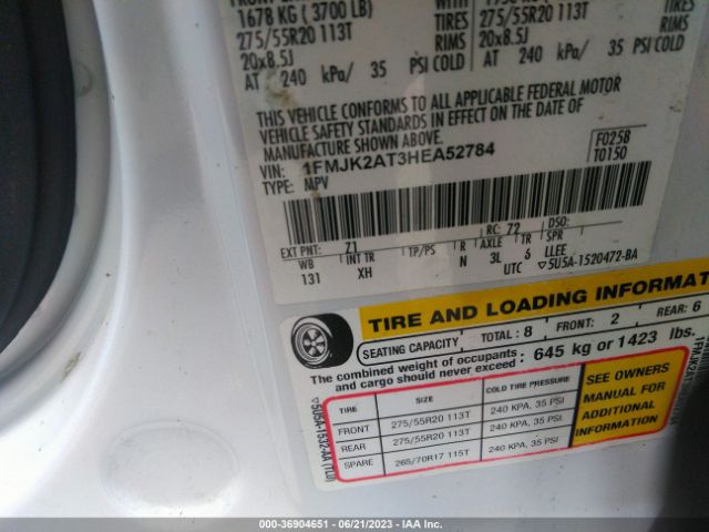 1FMJK2AT3HEA52784 Ford Expedition El Limited