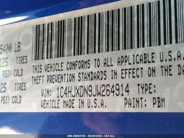 1C4HJXDN9JW264914 Jeep Wrangler Unlimited Sport