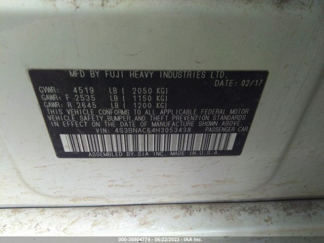 4S3BNAC64H3053438 Subaru Legacy Premium