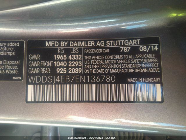 WDDSJ4EB7EN136780 Mercedes-Benz Cla-class Cla 250