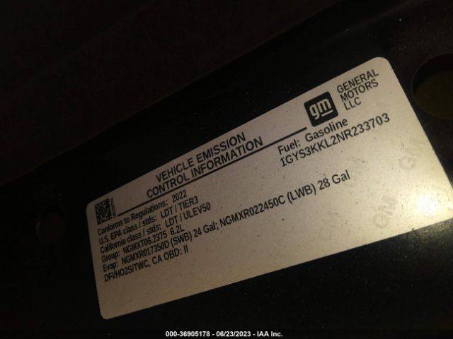 1GYS3KKL2NR233703 Cadillac Escalade Esv Premium Luxury