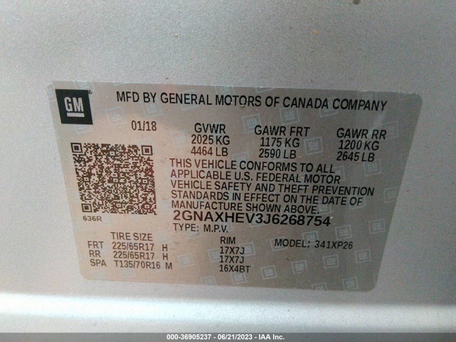Chevrolet EQUINOX LS 2018 2GNAXHEV3J6268754 Image 9