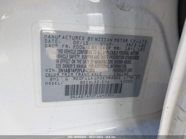 3N1AB7AP2FL642303 Nissan SENTRA SV