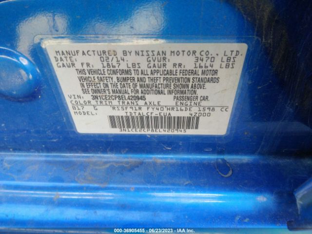 3N1CE2CP8EL420945 Nissan Versa Note S
