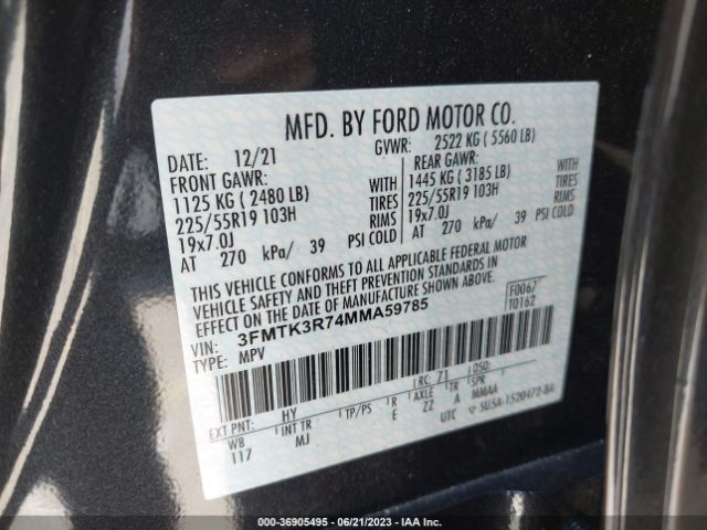 3FMTK3R74MMA59785 Ford Mustang Mach-e Premium