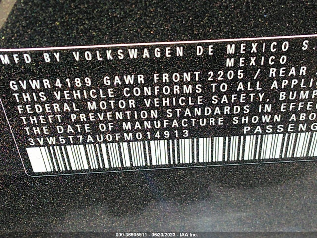 3VW5T7AU0FM014913 Volkswagen GOLF GTI S