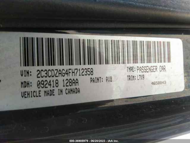 2C3CDZAG4FH712358 Dodge Challenger Sxt