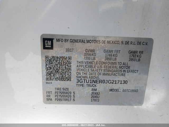 3GTU1NER0JG217130 GMC Sierra 1500 Slt