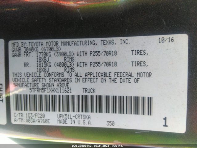 5TFRM5F1XHX111621 Toyota Tundra Sr5 4.6l V8