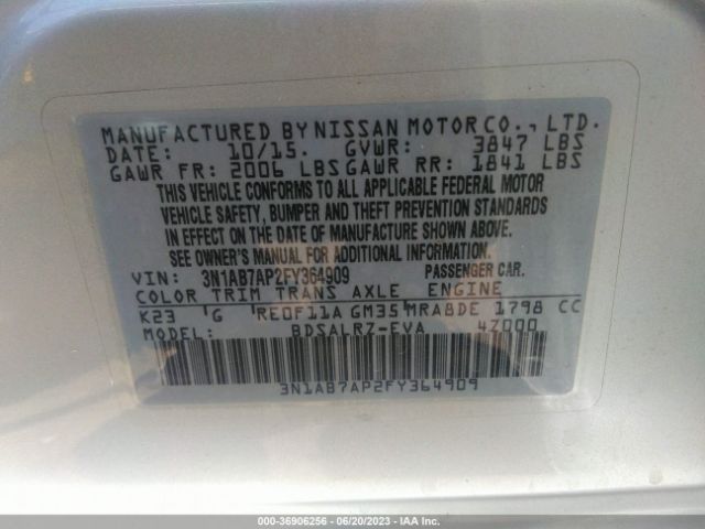 3N1AB7AP2FY364909 Nissan SENTRA SR