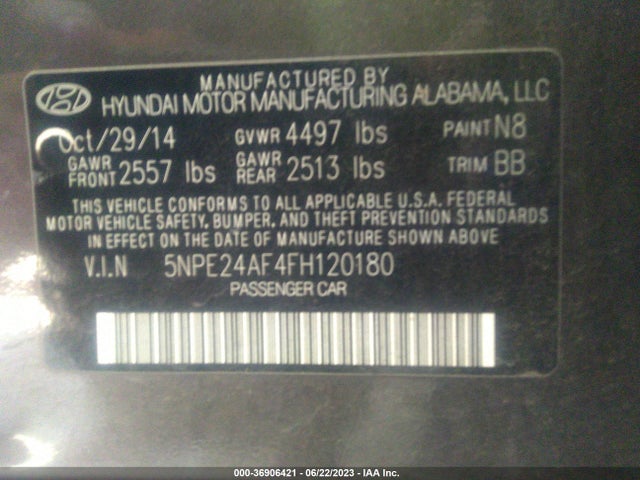 Hyundai Sonata 2.4l Se 2015 5NPE24AF4FH120180 Image 10