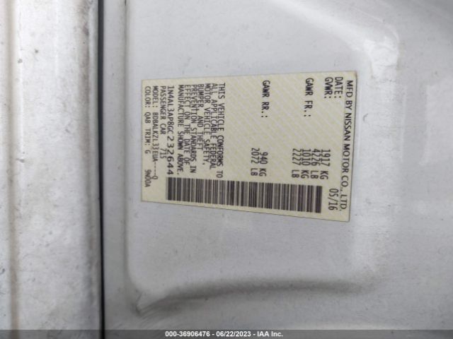 1N4AL3AP8GC232644 Nissan Altima 2.5 Sv