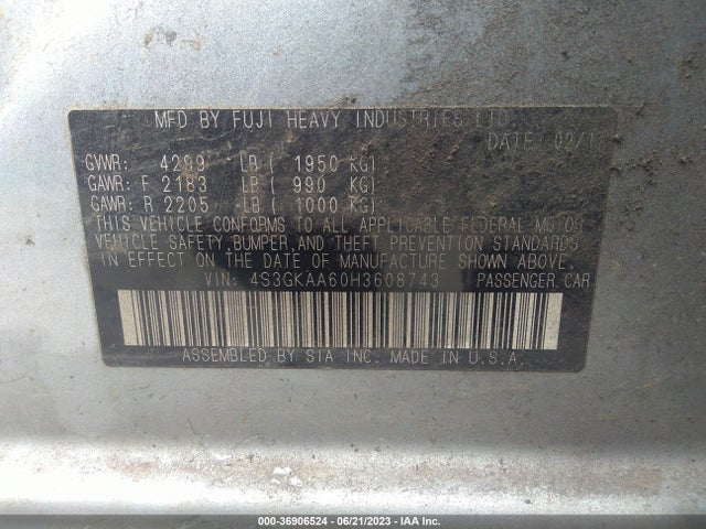 Subaru Impreza 2.0i 2017 4S3GKAA60H3608743 Image 9