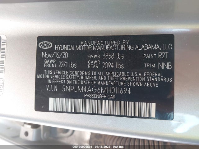Hyundai ELANTRA SEL 2021 5NPLM4AG6MH011694 Image 15