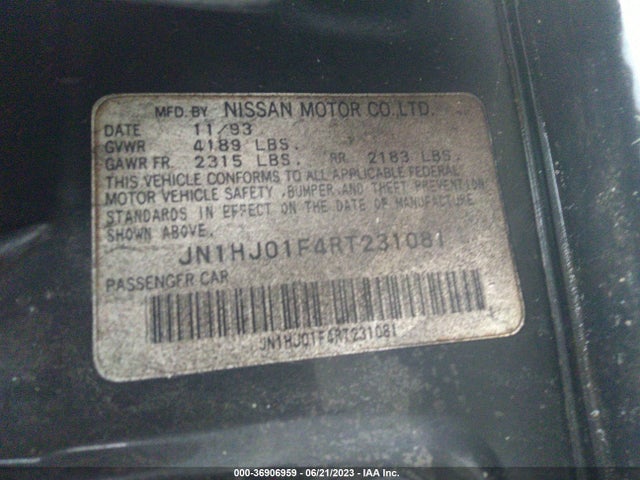 1994 NISSAN MAXIMA GXE VIN: JN1HJ01F4RT231081
