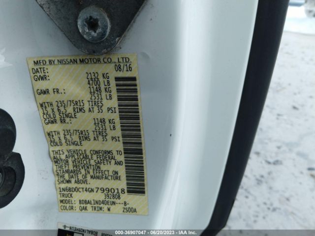 1N6BD0CT4GN799018 Nissan Frontier S/sv