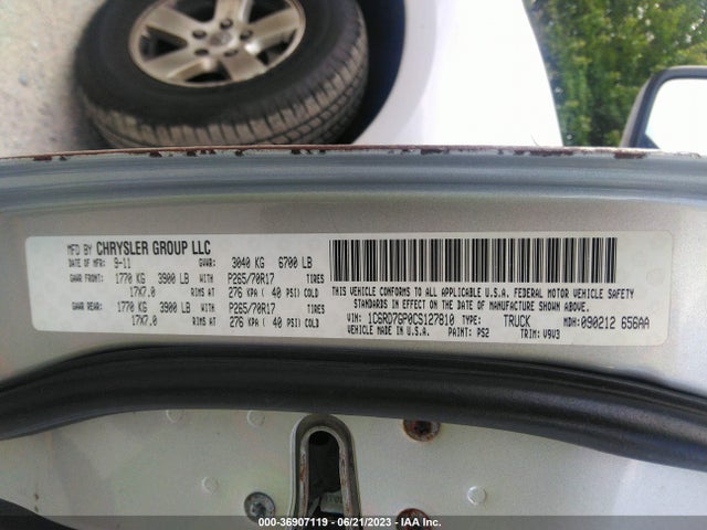 2012 RAM 1500 SLT VIN: 1C6RD7GP0CS127810