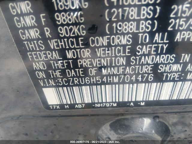 Honda HR-V EX 2017 3CZRU6H54HM704476 Image 8