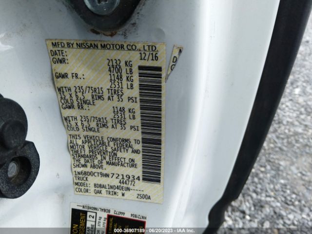 1N6BD0CT9HN721934 Nissan FRONTIER S