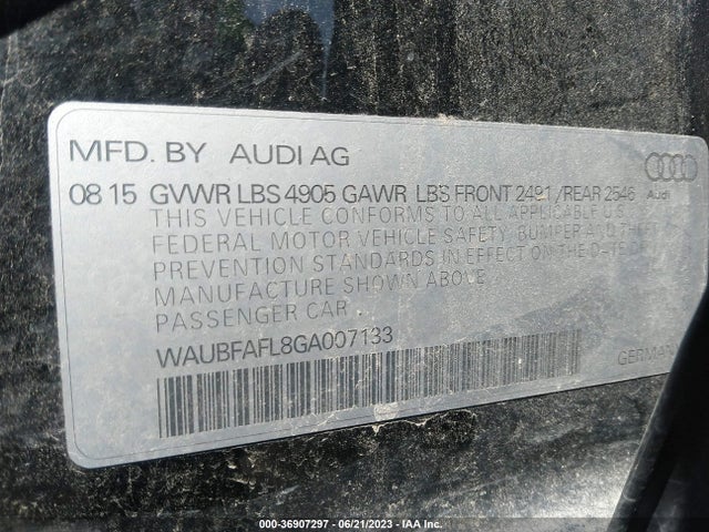 WAUBFAFL8GA007133 Audi A4 PREMIUM